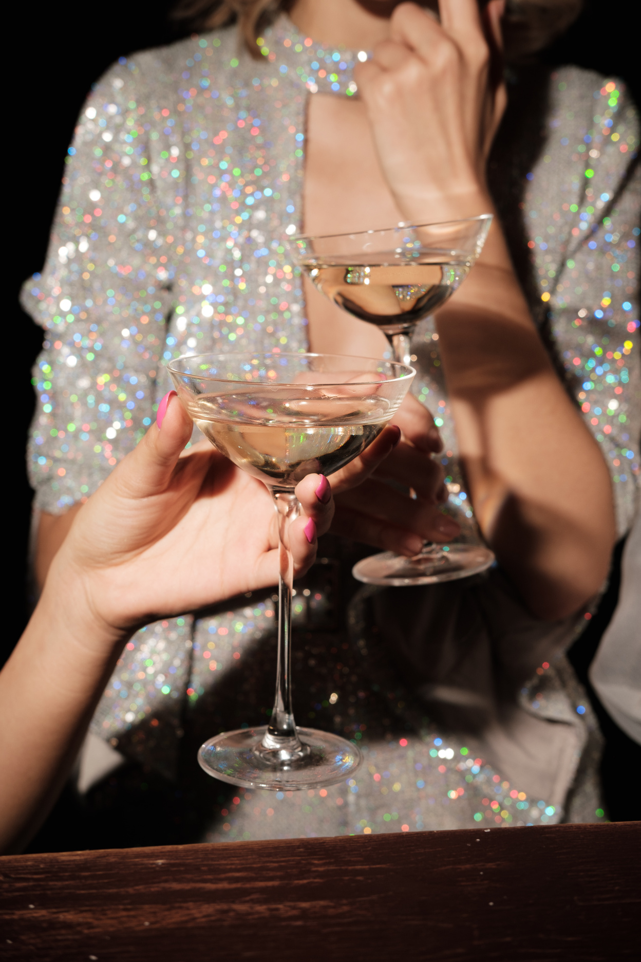 Women Drinking Champagne at a Bar